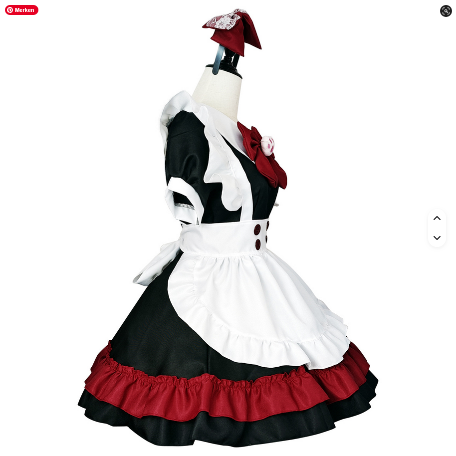 Gothic-Maid-Kostüm von SimpleRick, Plusgröße, mit schwarzer Schürze, großem Schleife und sexy Lolita-Design, perfekt für Cosplay.