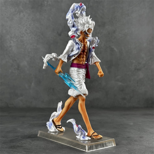 Detailaufnahme der Monkey Nika Luffy Figur von SimpleRick, japanische Anime-Statue aus PVC, Sammlerstück, Gear 5 Design
