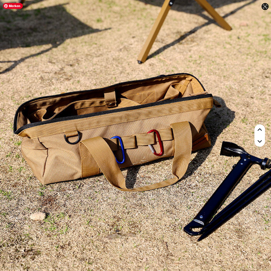 Faltbare Camping-Aufbewahrungstasche von SimpleRick, tragbare Outdoor-Box mit Werkzeugen und Stauraum für Camping und Outdoor-Aktivitäten.