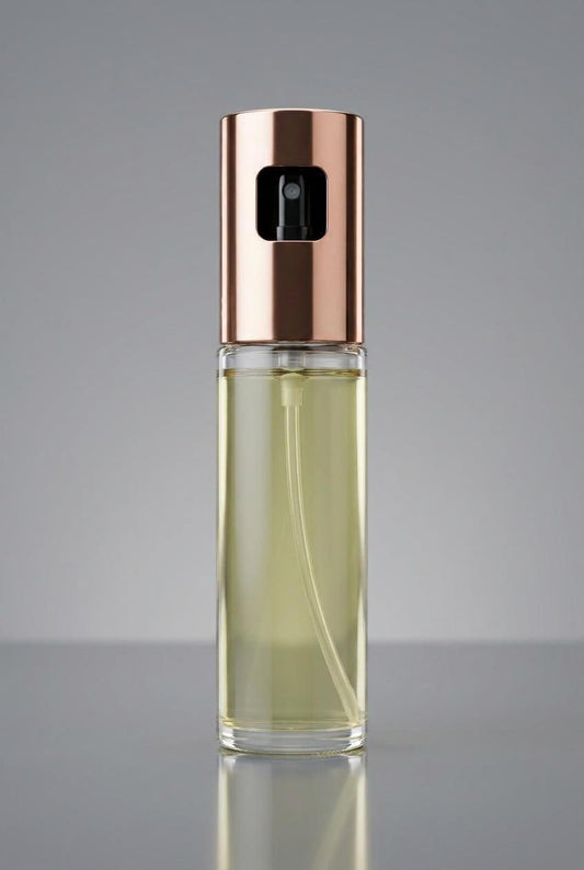 Edelstahl-Ölsprühflasche mit 100ml Glasbehälter in Roségold, SimpleRick, elegante Küche Zubehör.