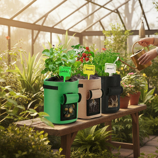 Grow Bags mit Sichtfenster – Deine eigene Ernte, direkt von Balkon & Terrasse! 10L 20L 30L