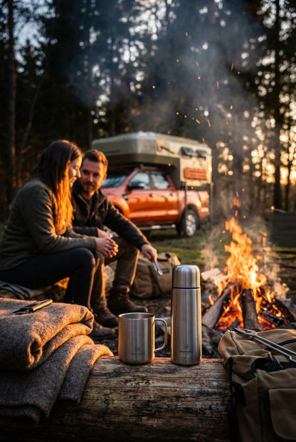 Camperkabine für Pickup Truck von SimpleRick, stabile und praktische Übernachtungsmöglichkeit auf dem Pickup, geöffnete Tür und Fenster sichtbar