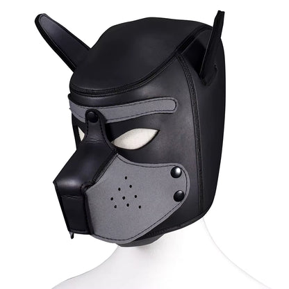 Hochwertige Sexspiel-Hundemaske aus Neopren und Leder von SimpleRick, für Männer und Frauen, Fetisch-Look, bequemes Sexspielzeug