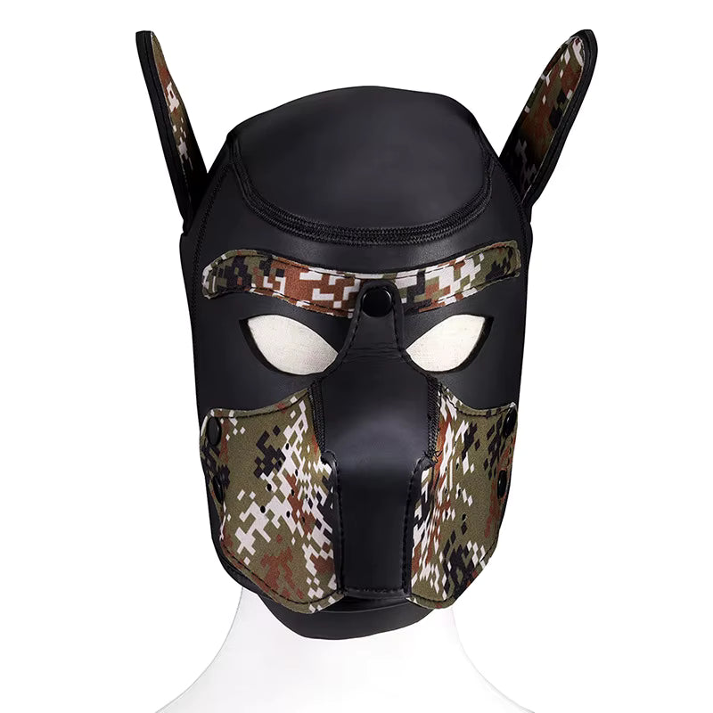 Neopren- und Leder-Sexmaske für Männer und Frauen, Fetisch-Design, von SimpleRick, mit detailreicher Maskenoptik.