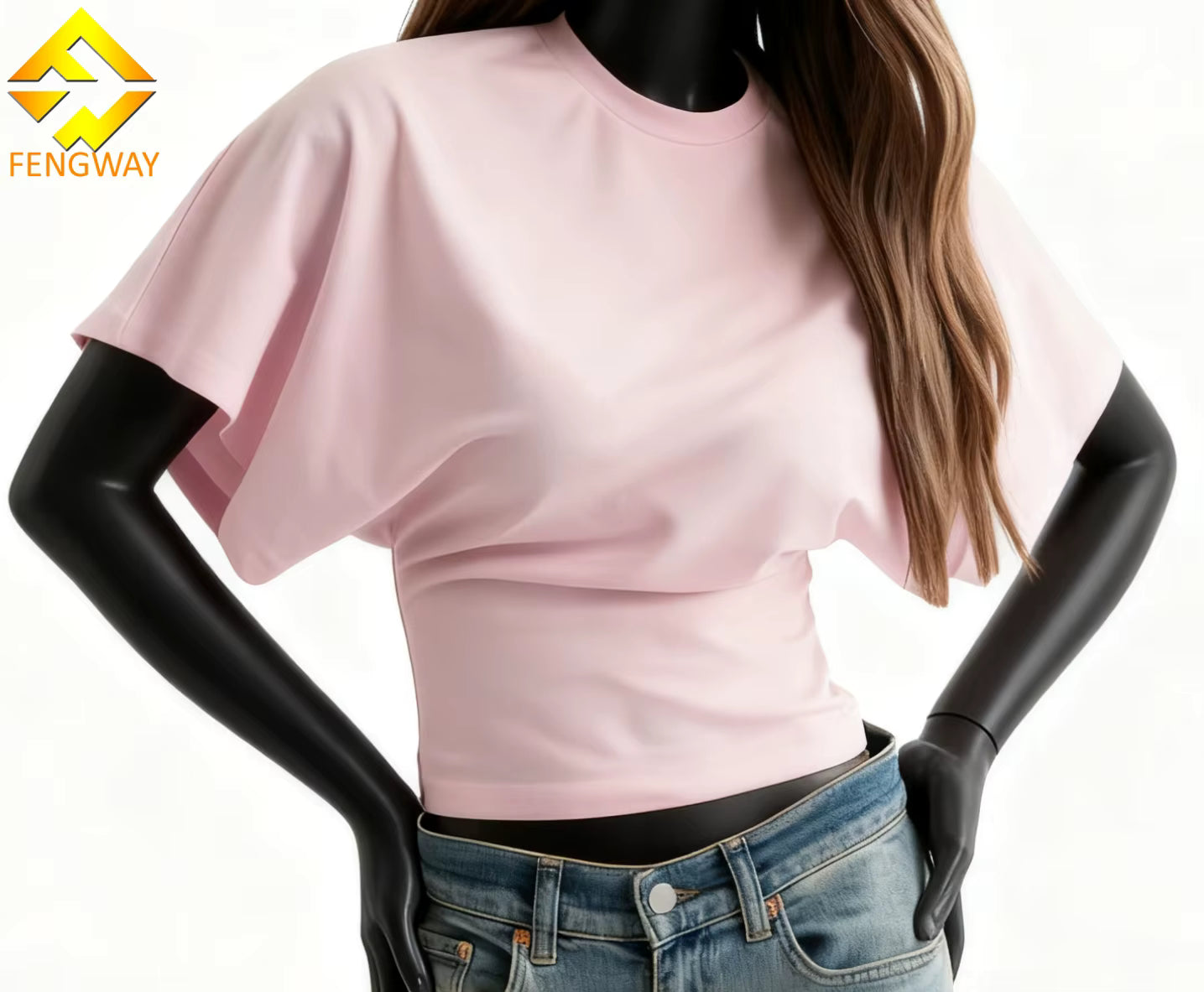 Zweierpack Damen Kurzarmshirts von SimpleRick, bequeme und stilvolle T-Shirts in verschiedenen Farben, flach liegend.