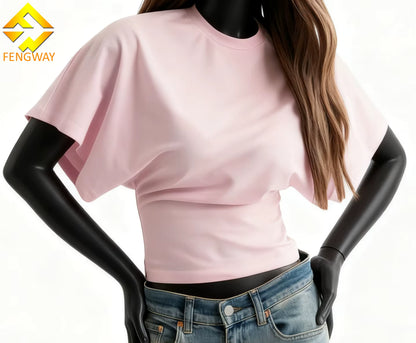 Zweierpack Damen Kurzarmshirts von SimpleRick, bequeme und stilvolle T-Shirts in verschiedenen Farben, flach liegend.