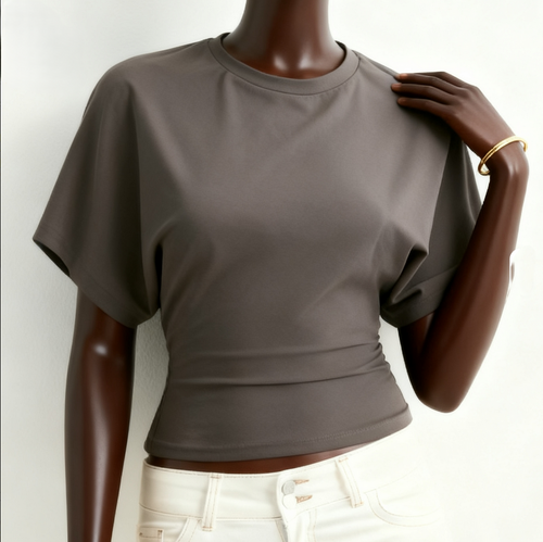 Zweierpack Damen Kurzarm Shirt von SimpleRick, bequeme Baumwoll-Tops in neutralen Farben, lässiger Alltagslook
