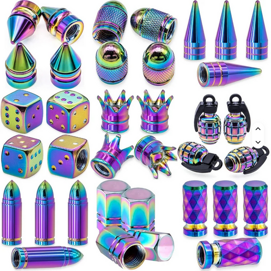 Universelle Aluminium-Ventilkappen im Rainbow-Design