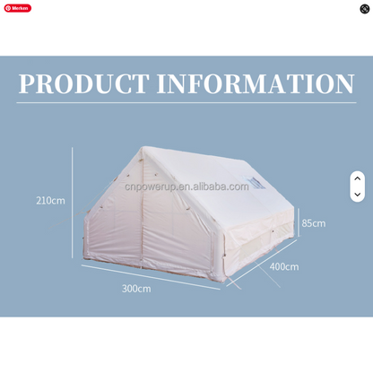 Aufblasbares Campingzelt von SimpleRick, 12 qm, wetterfest, 4 Jahreszeiten, komfortabel für Outdoor-Camping, luftdicht und robust