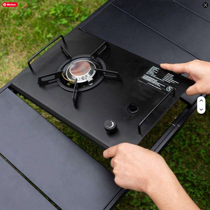 Outdoor-Küche von SimpleRick mit klappbarem, tragbarem Camping- und Picknicktisch, ideal für Wandern und Angeln
