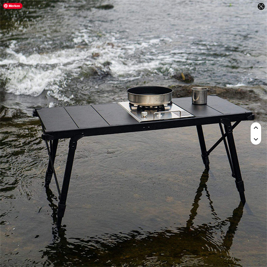 Outdoor-Küche von SimpleRick mit klappbarem, tragbarem Camping- und Picknick-Tisch für Wandern und Angeln.