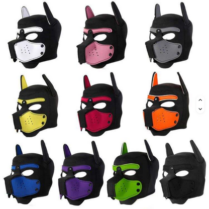 Hunde-Maske aus Neopren und Leder, BDSM, für Männer und Frauen, Fetisch-Sexspielzeug, von SimpleRick, auf einem Bildschirm.