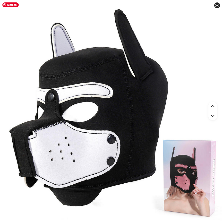 Neopren-Hundemaske für BDSM, Fetisch-Leder, für Männer und Frauen, von SimpleRick, mit Peitsche, japanisches Bondage-Sexspielzeug