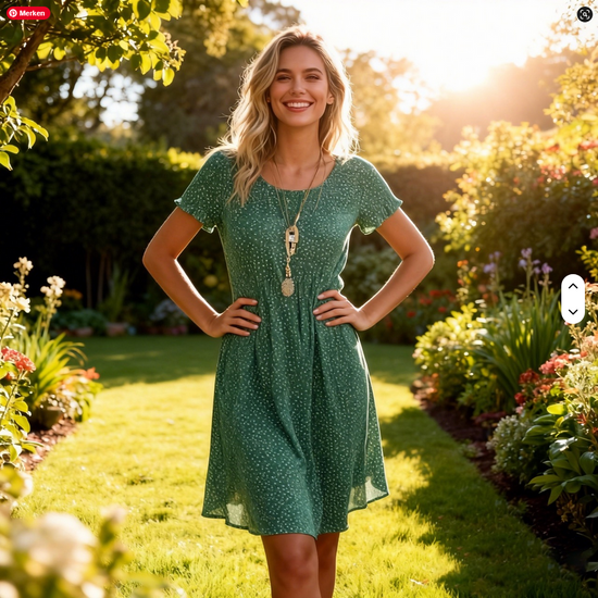 Damenkleid mit Blumenmuster aus Chiffon-Polyester