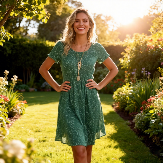 Damenkleid mit Blumenmuster aus Chiffon-Polyester