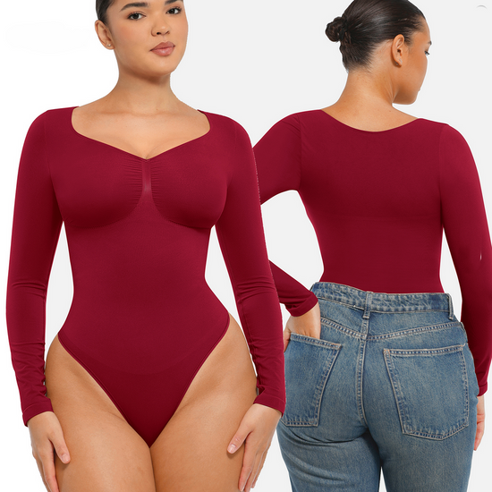 10 Stk. Premium Ganzkörper-Shaper Ultra-Dünner Langarm-Body