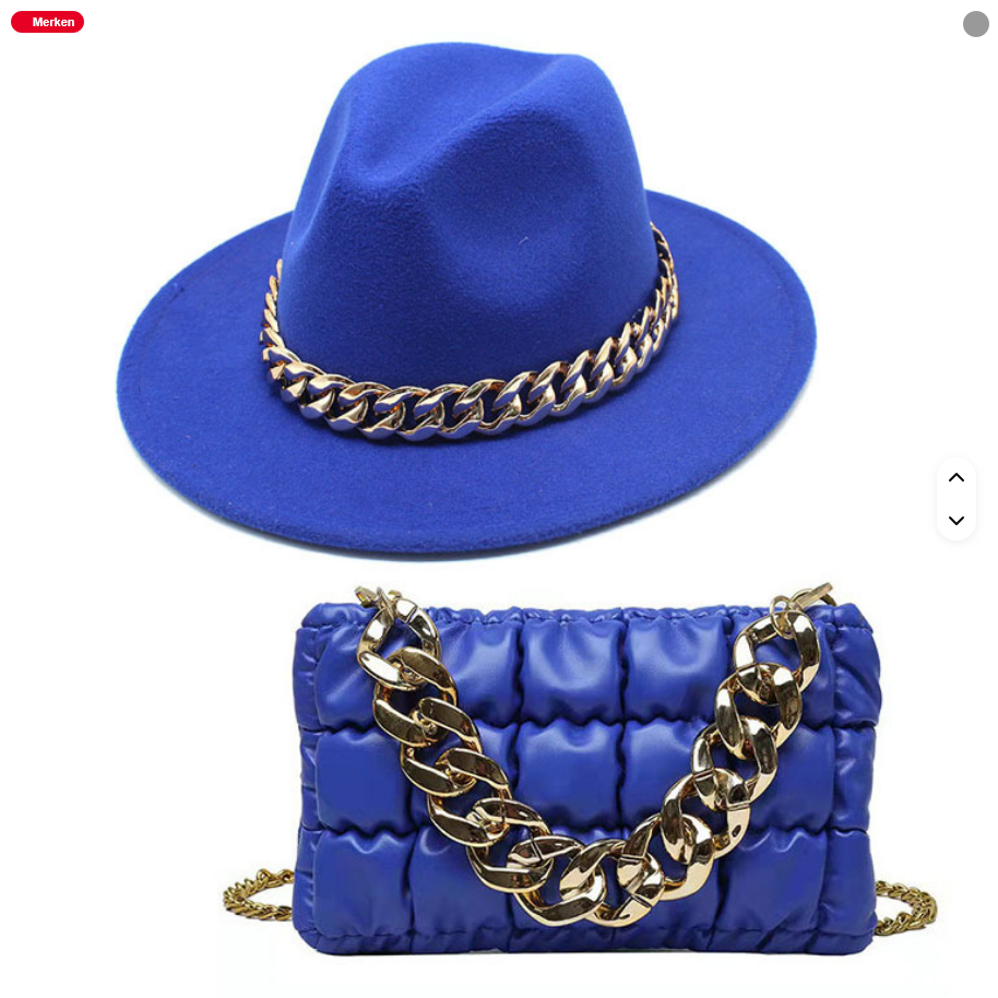 Vielseitiges Damen-Set mit großer Handtasche mit Kette und Fedora-Hut, einfacheRick, modisch für Freizeit und besondere Anlässe