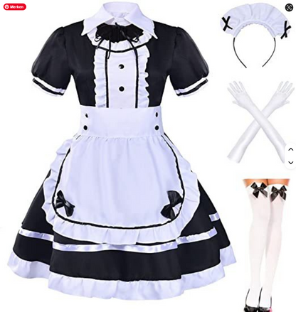 Dienstmädchen-Kleid von SimpleRick, schwarzes, rotes, blaues und lila Lolita-Cosplay-Kleid mit Rüschen und fluffigem Prinzessinnen-Design.