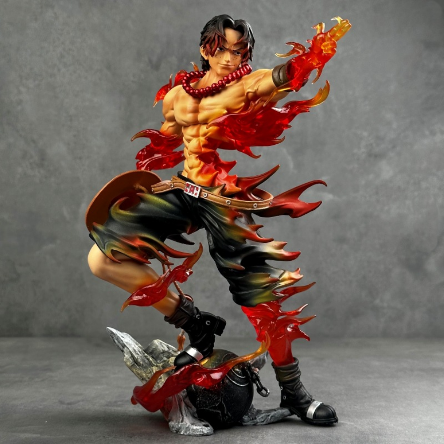 Hochwertige One-Piece Portgas Ace Action-Figur von SimpleRick, 26cm, detailreiche PVC-Statue im Anime-Design, umweltfreundlich.