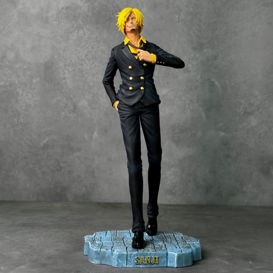 One Piece Sanji Figur von SimpleRick, PVC Statue in Schwarzanzug, detailreiche Samurai-Design, dekoratives Sammlerstück