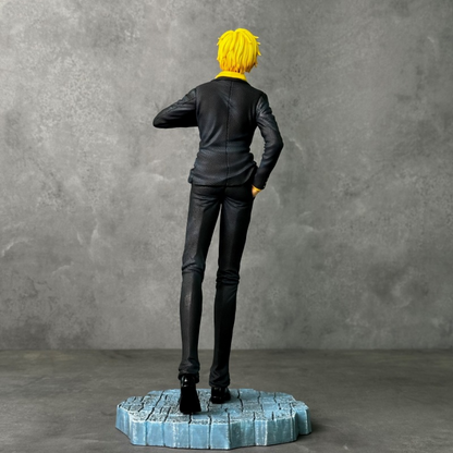 One Piece Sanji Figur von SimpleRick, PVC Statue in schwarzem Anzug, detailreiche Anime-Charakter Dekoration für Sammler