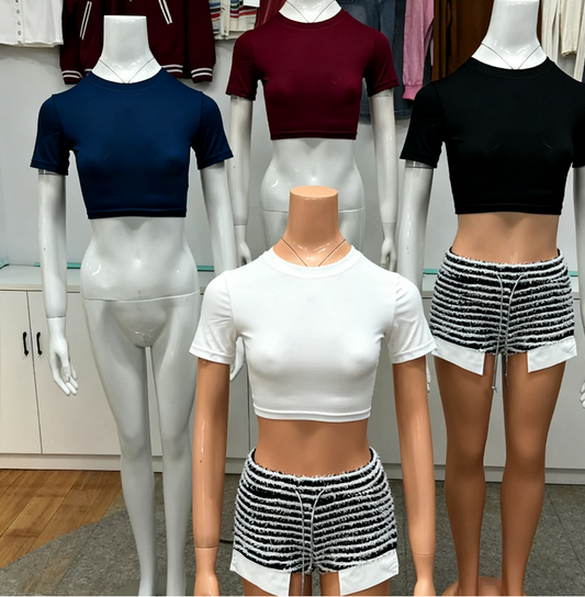 Zwei Damen-Tops von SimpleRick, lockere Sommer-T-Shirts mit Figuren-Print, Streetwear-Stil, bequemes O- und Rundhals-Design.