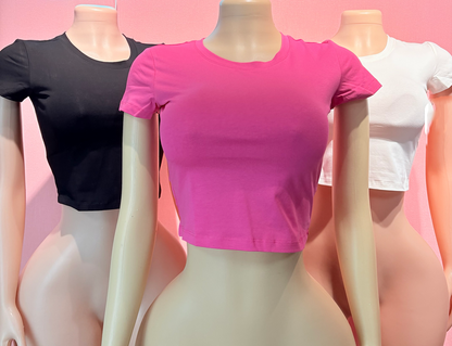 Damen Top von SimpleRick, lockeres, schmal geschnittenes T-Shirt mit O-Ausschnitt, kurzen Ärmeln und Baumwoll-Print.