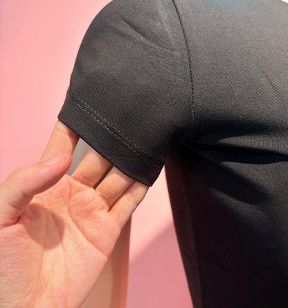 Damen Top von SimpleRick mit lockerer Passform, O-Ausschnitt, kurzen Ärmeln und Baumwoll-Print, ideal für den Alltag.