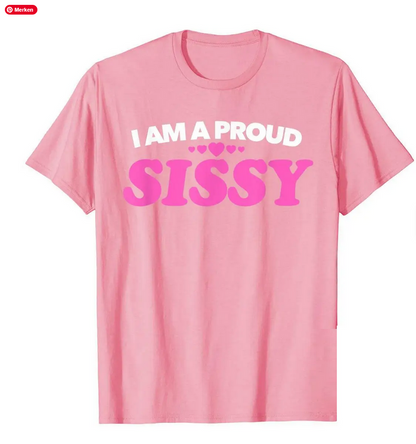 Sissy T-Shirt von SimpleRick mit buntem, auffälligem Druck, für Männer und Frauen, modisches und sexy Design, bedruckt für Party und Alltag.