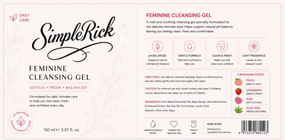 Aloe Vera Damen Intimwaschgel von SimpleRick, flüssiges Gel in praktischer Verpackung für tägliche Pflege und Frische