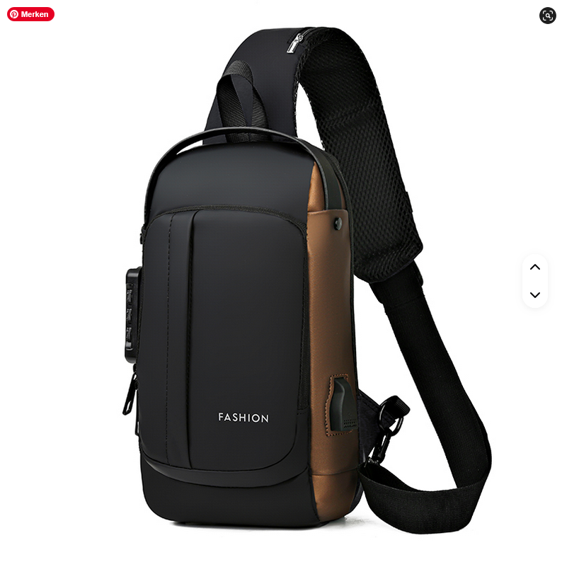 Stylische SimpleRick Brusttasche mit USB-Ladefunktion, wasserdicht, anti-diebstahl, crossbody Design mit Schultergurt.
