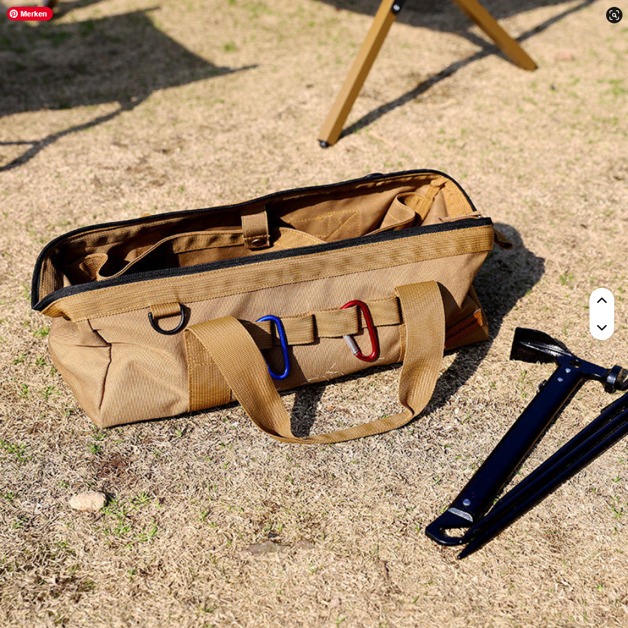 Faltbare Camping-Aufbewahrungstasche von SimpleRick, tragbare Outdoor-Box mit Werkzeugen und Stauraum für Camping und Outdoor-Aktivitäten.