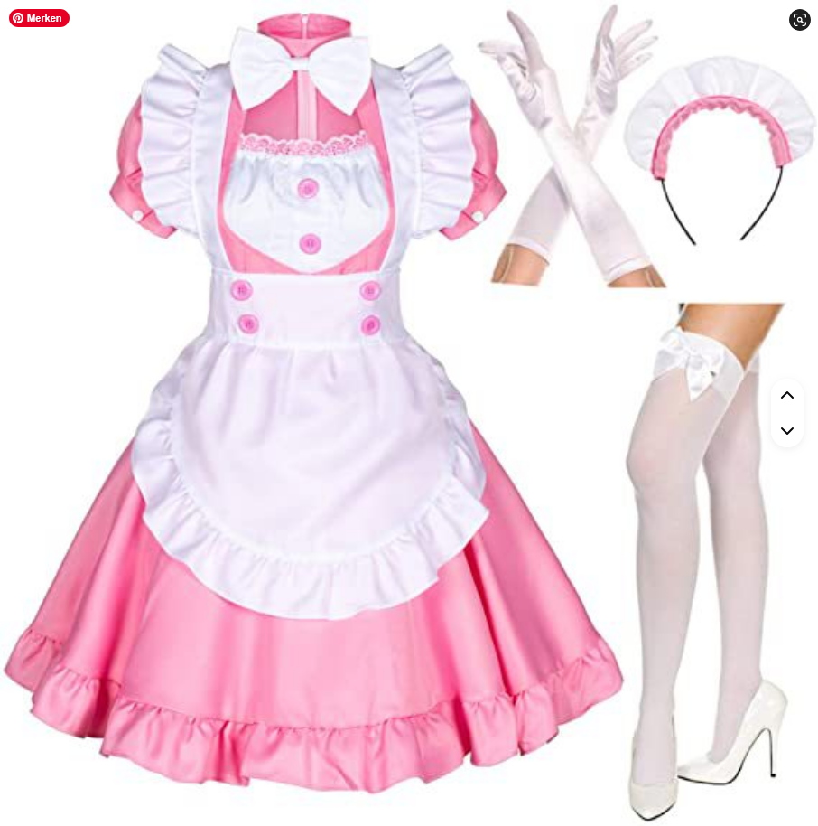 Dienstmädchen-Kleid von SimpleRick in Schwarz, Rot, Blau, Lila, mit Lolita-Design, Cosplay-Kostüm, detailreiche Verzierungen.