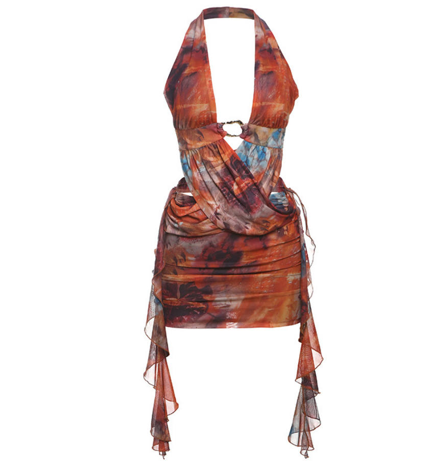 Damen V-Ausschnitt Rückenfreies Bodycon-Kleid von SimpleRick, sexy, ärmellos, im Euro-Stil, perfekt für Clubwear und Sommermode