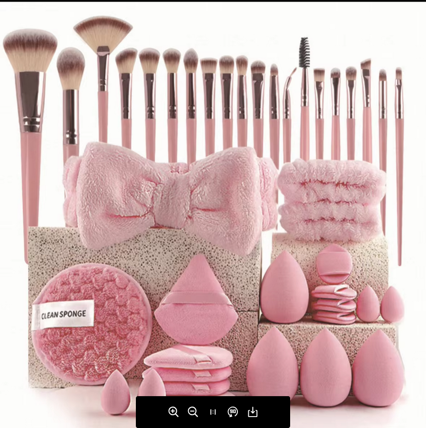 Makeup-Set mit 33 Teilen von SimpleRick, inklusive Pinsel, Lidschatten und Rouge, für vielseitiges Schminken und Beauty.