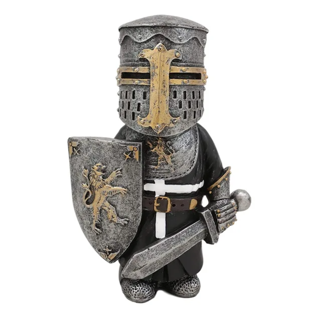 Deko-Statue der Wächter des Vorgartens von SimpleRick, detailreiche Figur mit grimmigem Ausdruck und grüner Patina